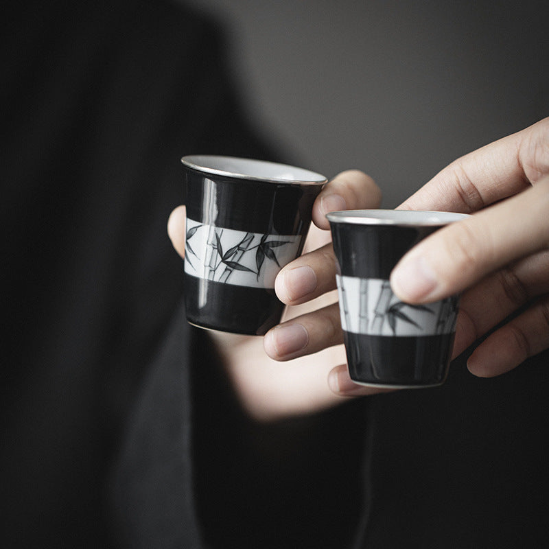 IwaiLoft 毎日使いたくなる竹模様 湯呑み 湯飲み 茶杯 湯のみ ゆのみ お茶 カップ コップ グラス 陶磁器 来客用 贈り物にも お – 茶器・コーヒー用品を選ぶ  - IwaiLoft