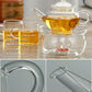 IwaiLoft Healing Heat-Resistant Glass Teapot with Tea Strainer Glass Teapot Thermal Candle Warmer Tea Warmer Set Tea For Two Glass Pot Black Tea Fruit Tea Leaf Tea Flower Tea Craft Tea Half Tea Direct Fireable IL-SET1925 (Teapot, 250mL)