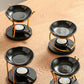 IwaiLoft 新型 黒 アロマポット 陶器 アロマ炉 茶香炉 アロマキャンドルホルダー キャンドルバーナー アロマバーナー アロマディフューザー 木製
