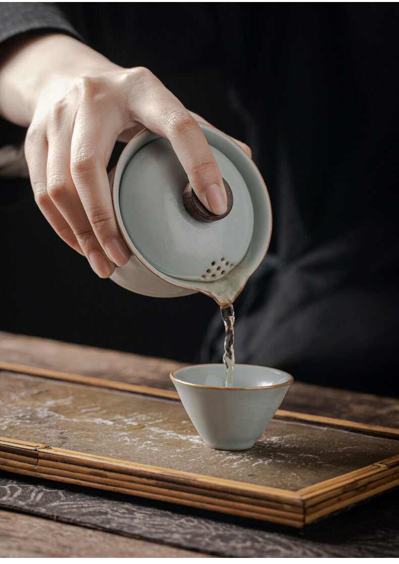 IwaiLoft 雨過天青 陶磁器 汝窯 青磁 宝瓶 茶器セット 茶杯 湯飲み 盃 セット 3客セット 茶碗 片口 酒器セット 天青色 ティ – 茶器・コーヒー用品を選ぶ  - IwaiLoft