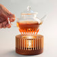 IwaiLoft Healing Heat-Resistant Glass Teapot with Tea Strainer Glass Teapot Thermal Candle Warmer Tea Warmer Set Tea For Two Glass Pot Black Tea Fruit Tea Leaf Tea Flower Tea Craft Tea Half Tea Direct Fireable IL-SET1925 (Teapot, 250mL)