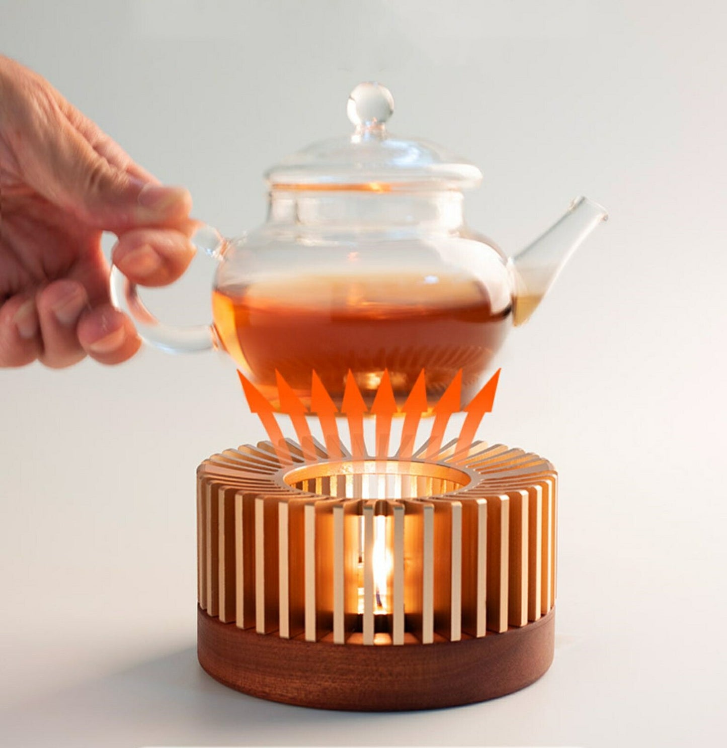 IwaiLoft Healing Heat-Resistant Glass Teapot with Tea Strainer Glass Teapot Thermal Candle Warmer Tea Warmer Set Tea For Two Glass Pot Black Tea Fruit Tea Leaf Tea Flower Tea Craft Tea Half Tea Direct Fireable IL-SET1925 (Teapot, 250mL)