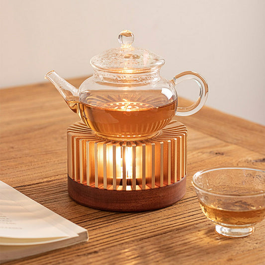 IwaiLoft Healing Heat-Resistant Glass Teapot with Tea Strainer Glass Teapot Thermal Candle Warmer Tea Warmer Set Tea For Two Glass Pot Black Tea Fruit Tea Leaf Tea Flower Tea Craft Tea Half Tea Direct Fireable IL-SET1925 (Teapot, 250mL)