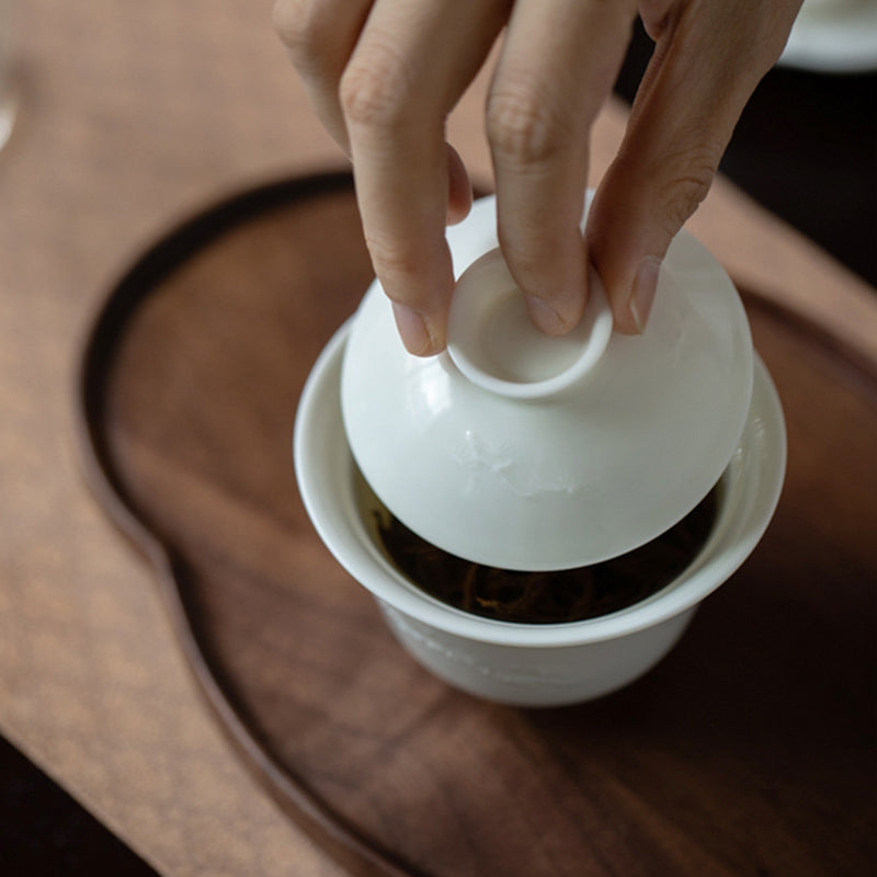 IwaiLoft 白玉 蓋碗 三才碗 宝瓶 煎茶器 急須 中国茶 ウーロン茶 お茶用品 ティーウェア 台湾茶器 中国茶器 来客用 贈り物にも –  茶器・コーヒー用品を選ぶ - IwaiLoft