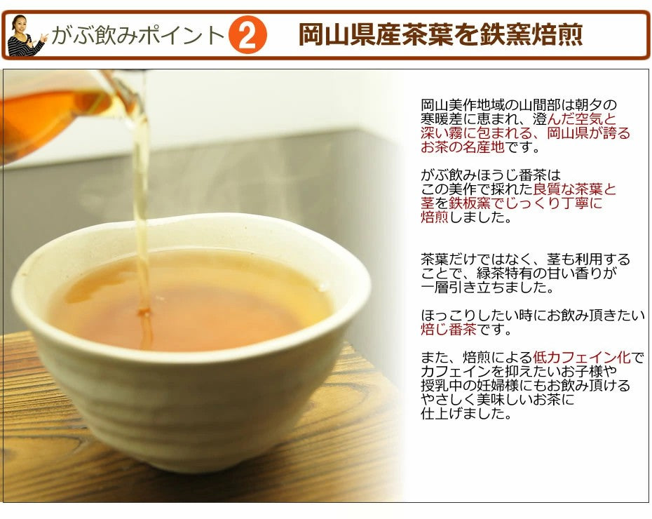 鉄釜仕込み 岡山県産ほうじ茶 ふくちゃのがぶ飲み岡山ほうじ番茶ティーパック4g 棒ほうじ茶 ほうじ茶 送料無料 ふくちゃ