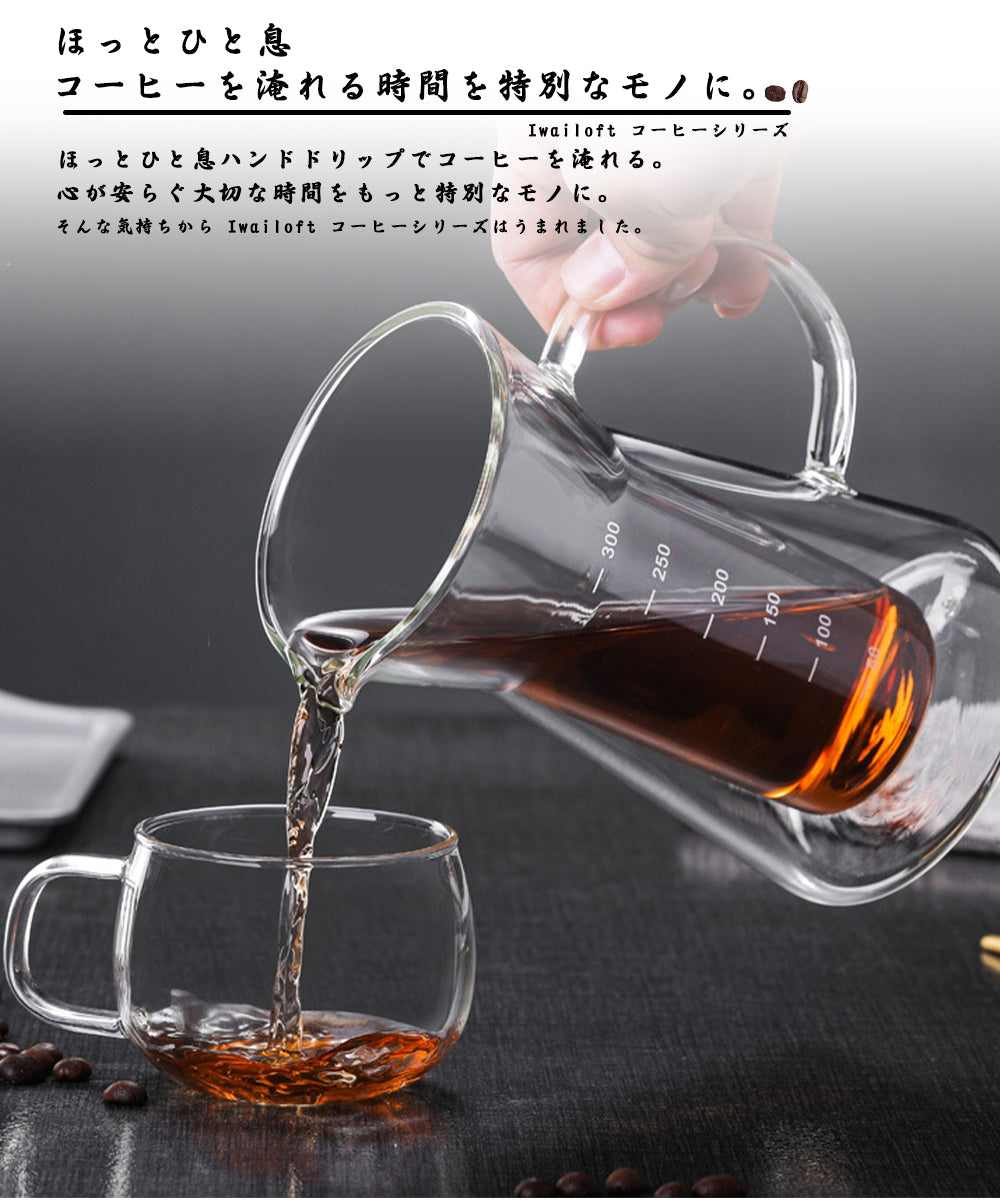 IwaiLoft 新作 2層耐熱ガラス コーヒーサーバー コーヒーポット ガラス