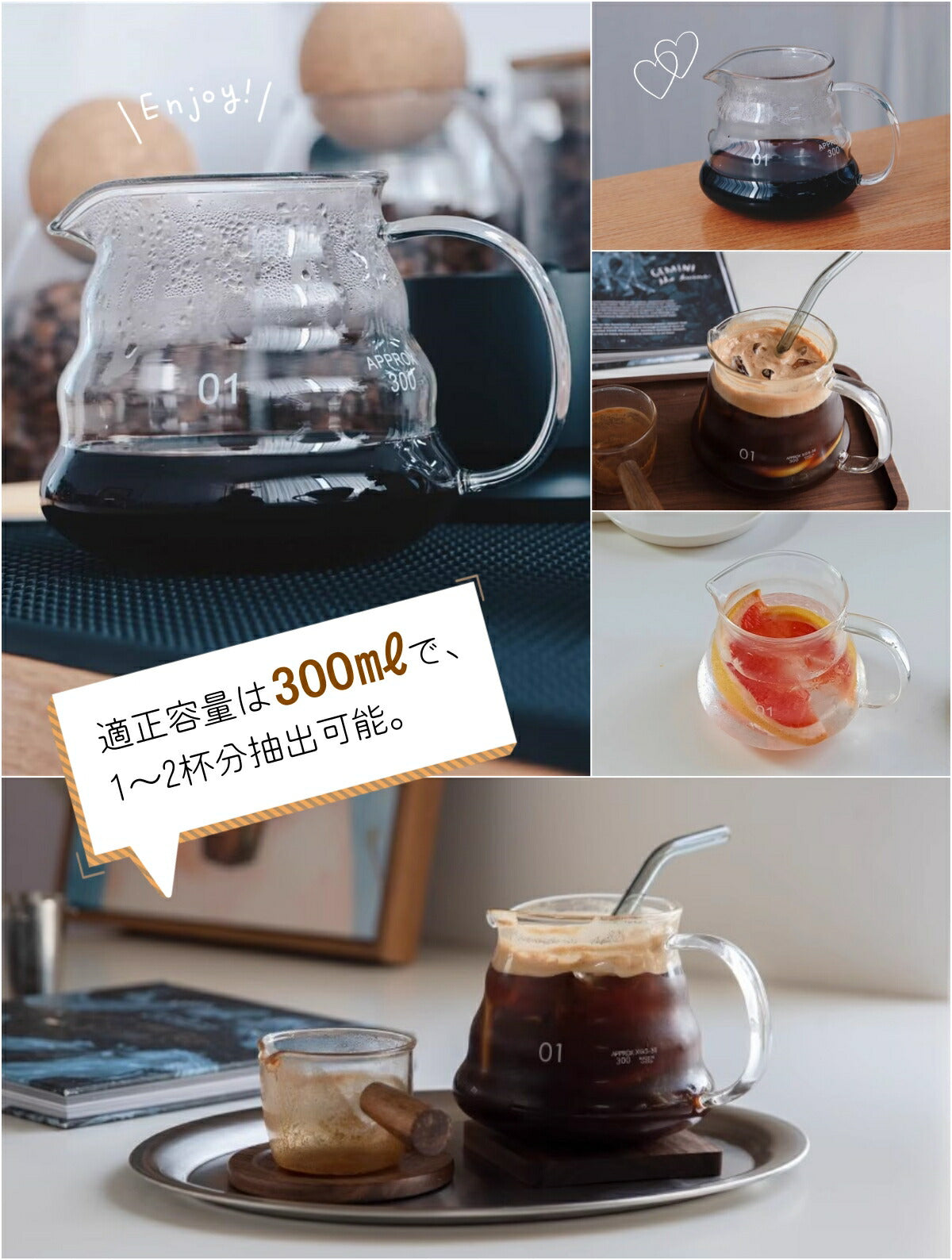 IwaiLoft コーヒーサーバー ガラスドリッパー セット S M コーヒーポット V60 コーヒードリッパー 耐熱ガラス 1~4cup ハンドドリッパー ドリッパーコーヒー コーヒー用品 珈琲 コーヒー器具 おしゃれ 北欧 母の日 父の日 プレゼント