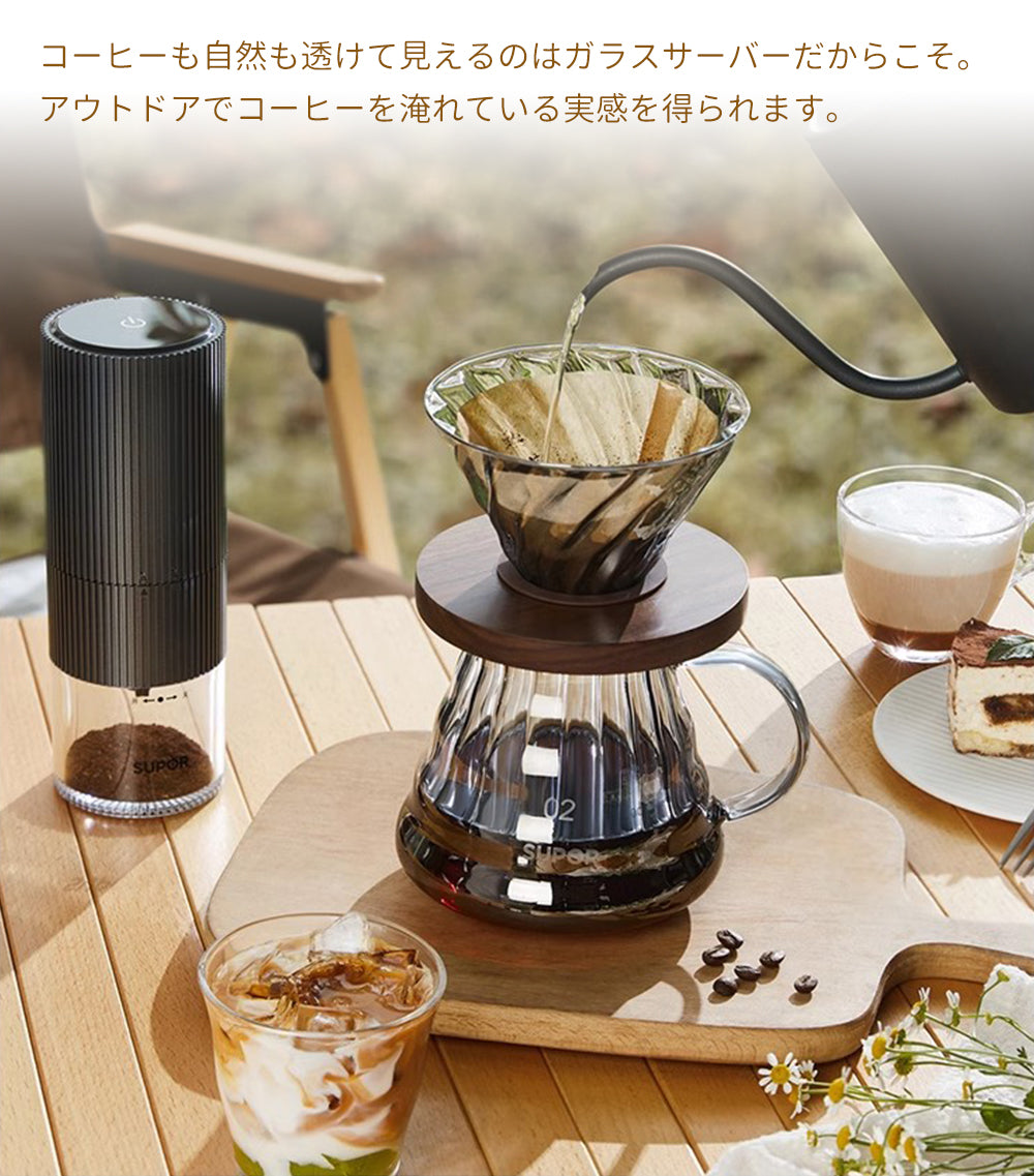 IwaiLoft 世界各国で高い評価を得ている コーヒーサーバー ガラスドリッパー セット コーヒーポット 500ml V60 コーヒードリッパー  耐熱ガラス 4cup 円錐型 ハンドドリッパー ドリッパーコーヒー コーヒー用品 珈琲 コーヒー器具 おしゃれ