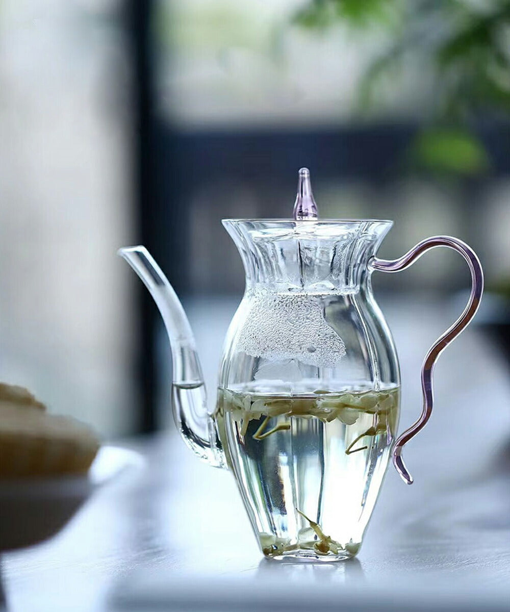 IwaiLoft 水仙 耐熱ガラス ティーポット 茶こし付き ガラス製ポット 手作り ジャンピング 紅茶ポット フルーツティー 花茶 工芸茶 –  茶器・コーヒー用品を選ぶ IwaiLoft