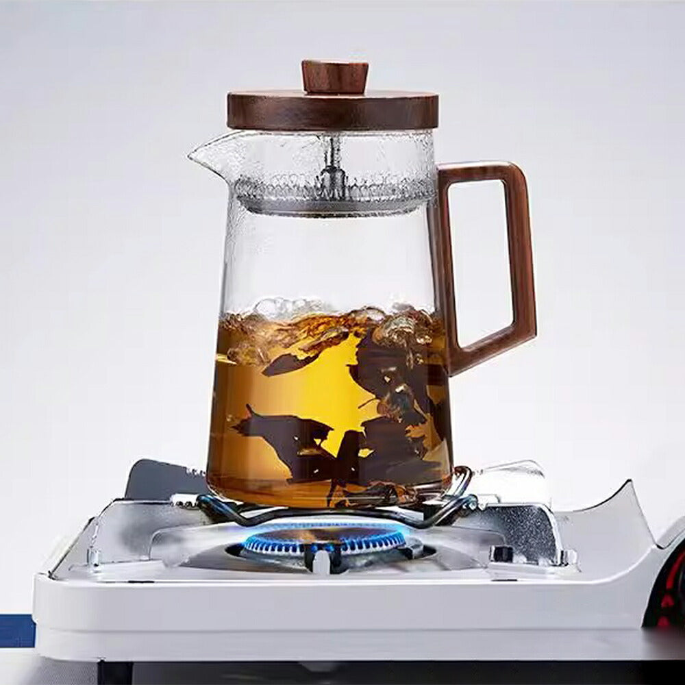 IwaiLoft 耐熱ガラス ティーポット 800ml ヤカン 湯沸かし 木製持ち手 上質な304SUSステンレス製茶こし付き おしゃれ ガ – 茶器・コーヒー用品を選ぶ  - IwaiLoft