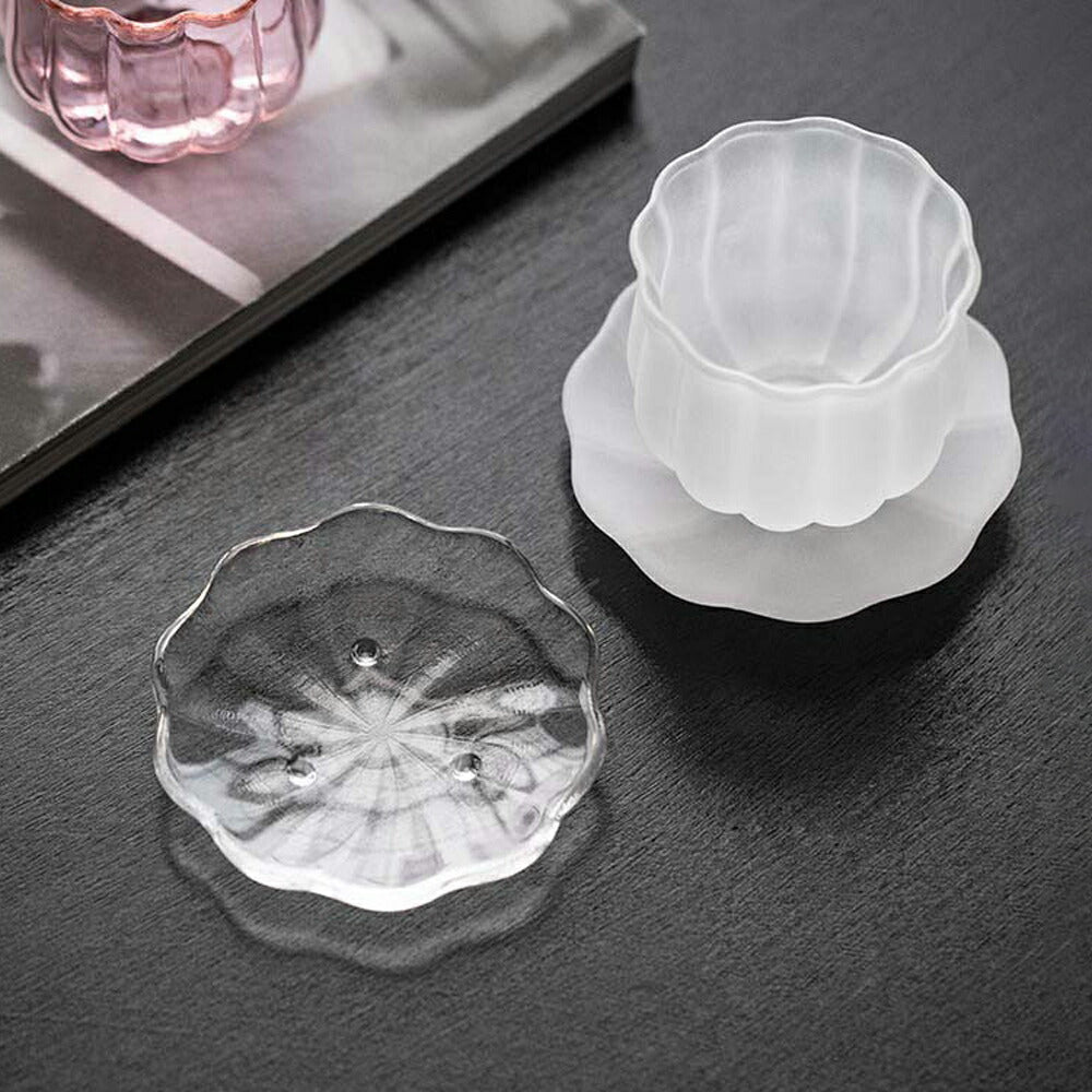 IwaiLoft 耐熱ガラス 120ml ガラスコップ ソーサー セット ガラスのコースター・おちょこ ローグラス 冷茶グラス ティーグラス – 茶器・コーヒー用品を選ぶ  - IwaiLoft