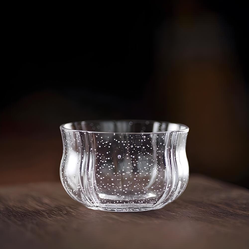IwaiLoft バブル 耐熱ガラス グラス ガラスコップ ガラスぐいのみ・おちょこ ローグラス 冷茶グラス ティーグラス 結露しにくい 電子レンジOK 来客用 誕生日プレゼント お祝い