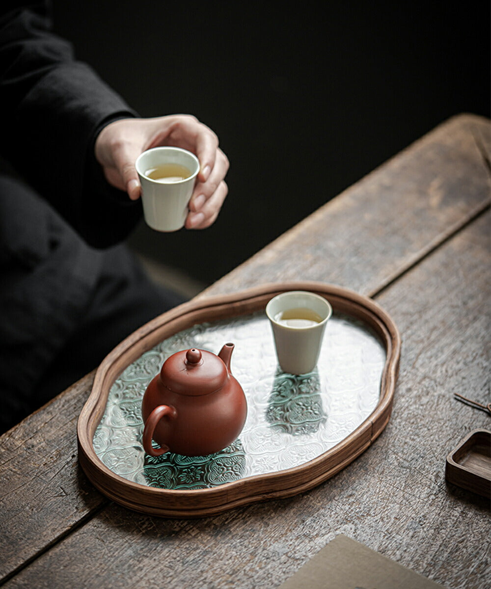 8個セットの茶器セット陶磁器セット家庭用簡単お茶入れ茶碗トレイ
