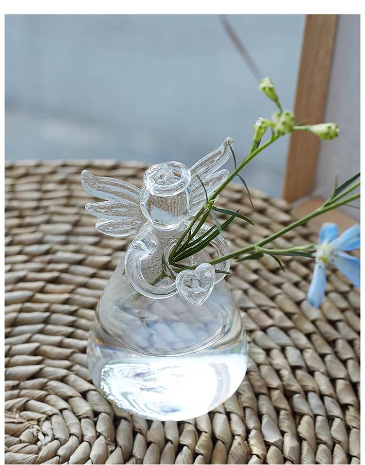 IwaiLoft 手作り 花瓶 ガラス ガラス花瓶 花器 一輪挿し フラワーベース ミニ 小 インテリア おしゃれ 水栽培 ボトル 天使 天 –  茶器・コーヒー用品を選ぶ IwaiLoft