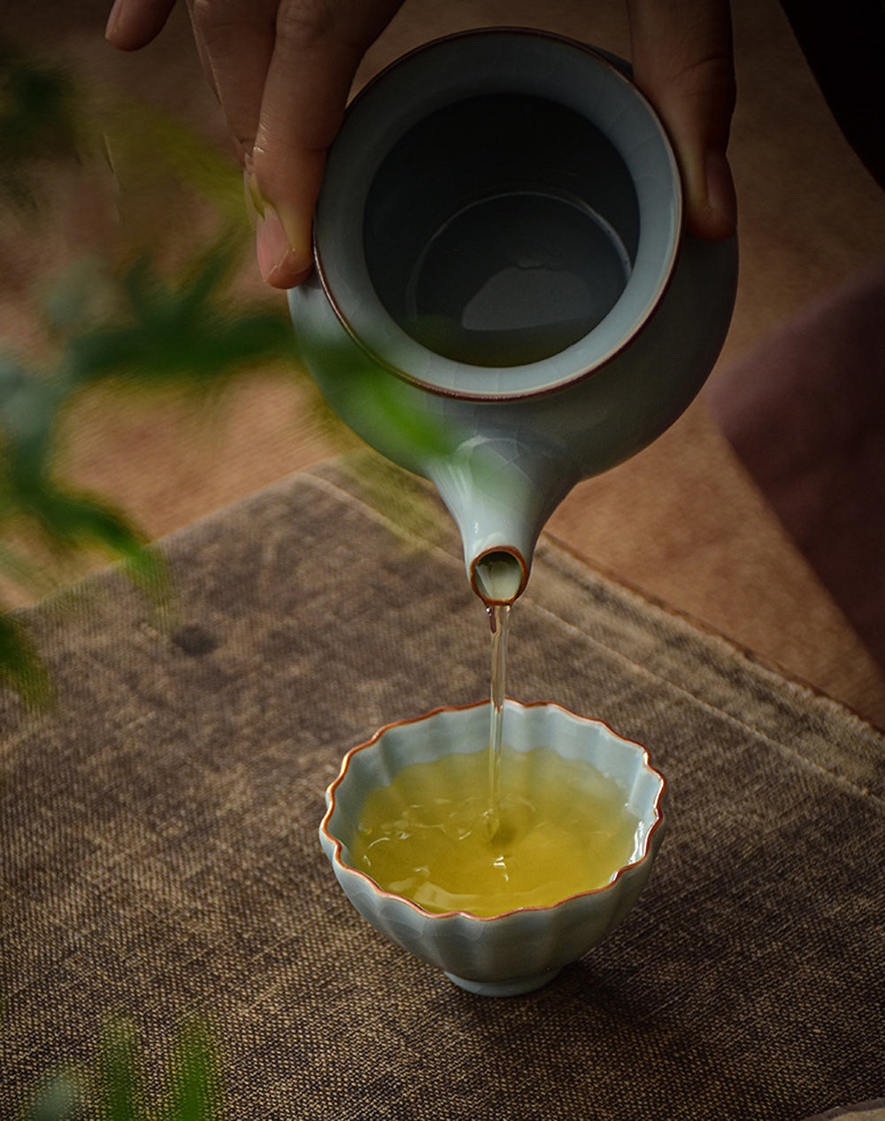 IwaiLoft 天青 汝窯 湯呑 中国茶杯 茶器 湯のみ 湯呑み お茶 カップ コップ 来客用 お茶用品 ティーウェア 中国茶器 台湾茶器  贈り物にも 食洗機対応 電子レンジ対応