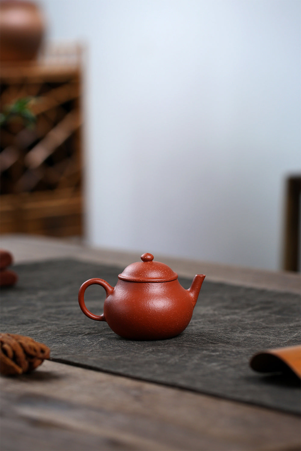 手作り 中国茶器 台湾 茶道具 青磁 急須 煎茶道具 茶壺 （土灰釉・水滴壷）