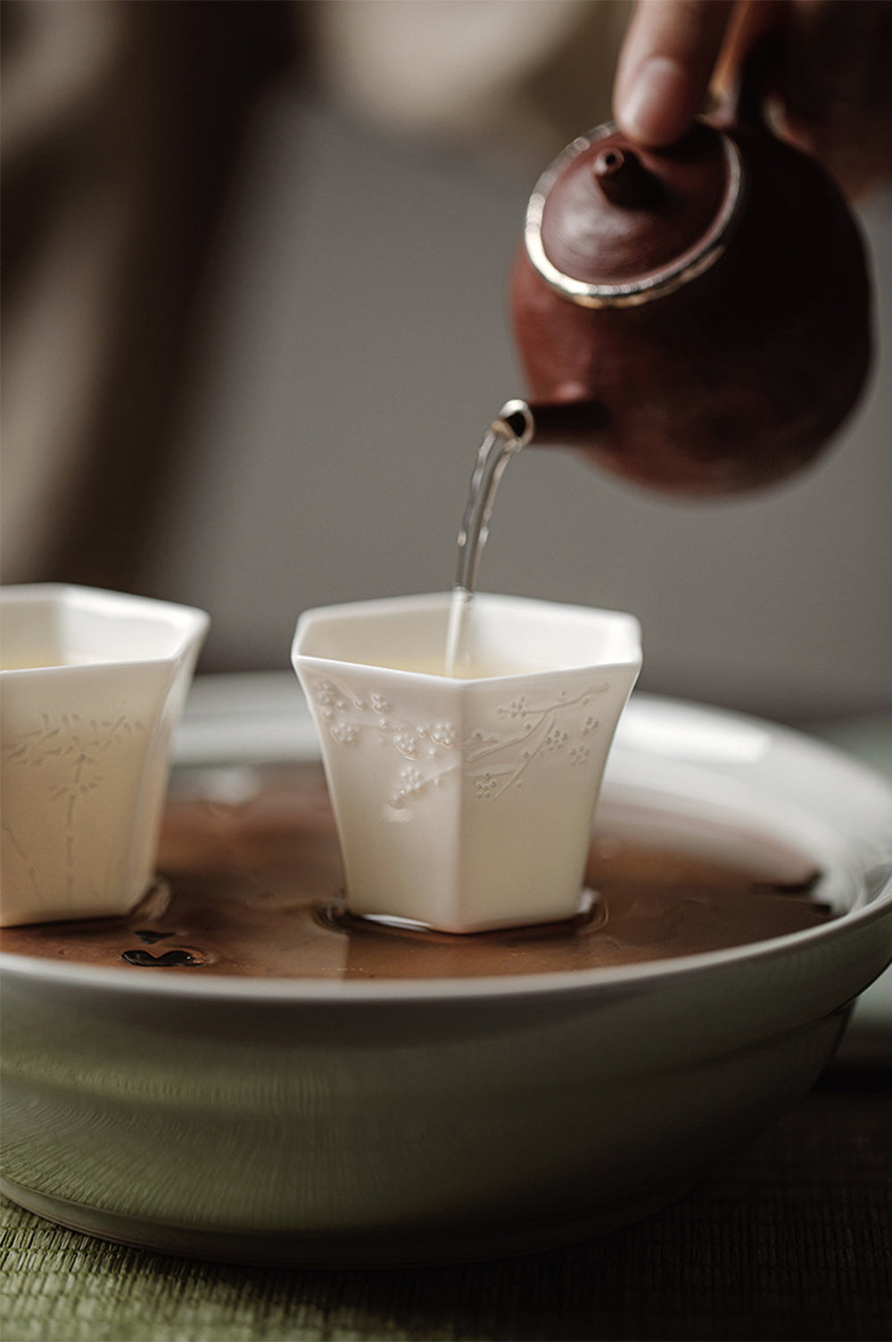 IwaiLoft 白玉 八方杯 2個セット 茶杯 茶器 湯のみ 湯呑み お茶 カップ