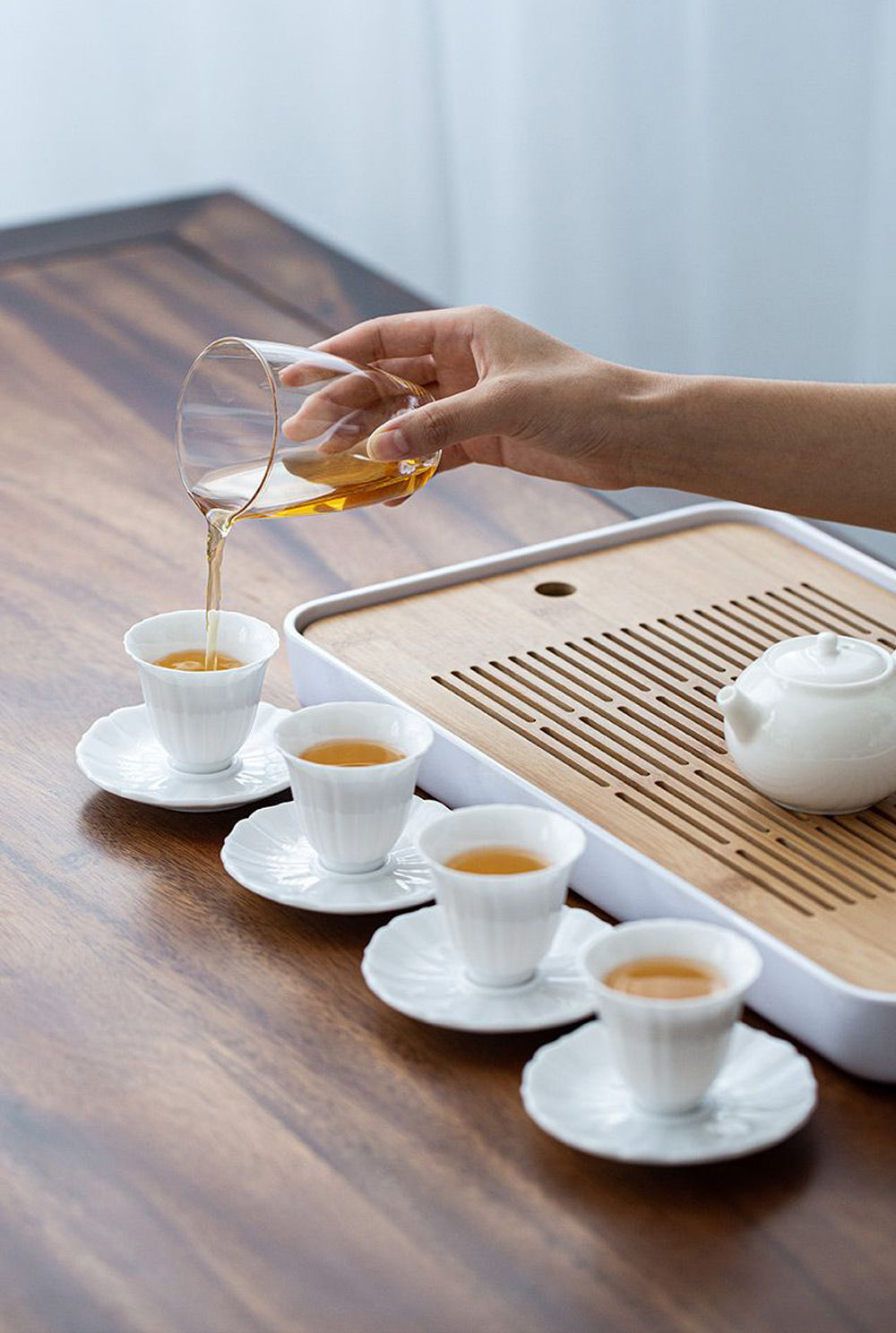 IwaiLoft 白磁 茶杯 2個セット 茶托付き 中国 台湾茶器 湯のみ 湯呑み 